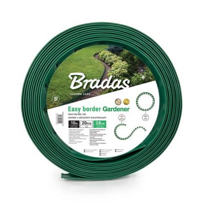 Plastový okraj trávnika set 10m x 3,8 cm, zelený BRADAS
